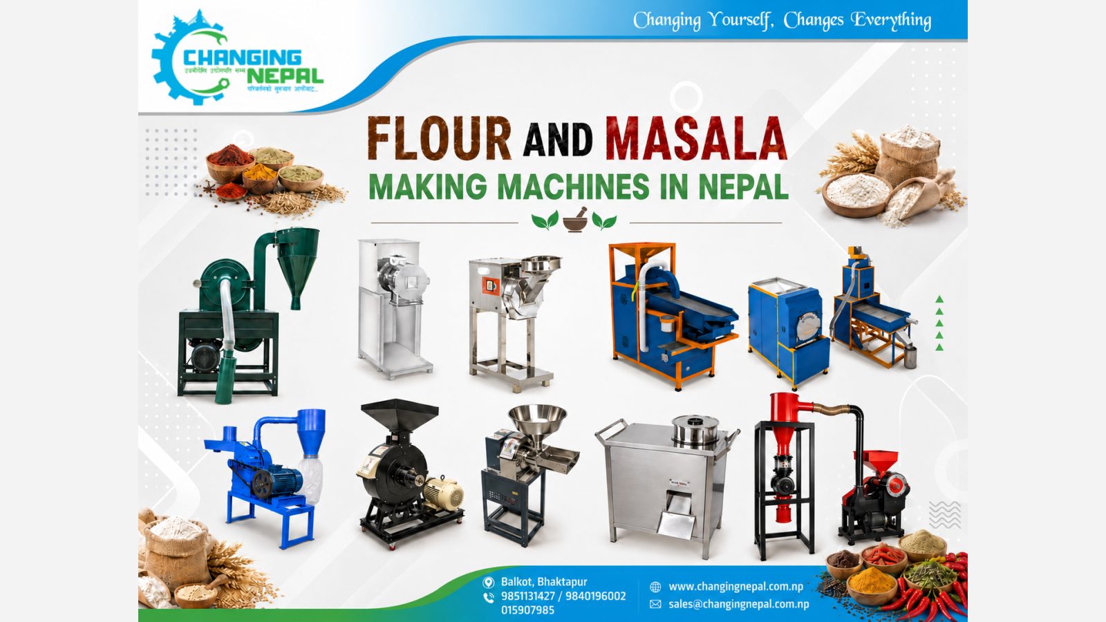 Flour and Spices Making Machines in Nepal: Mechanisms, Types and Prices