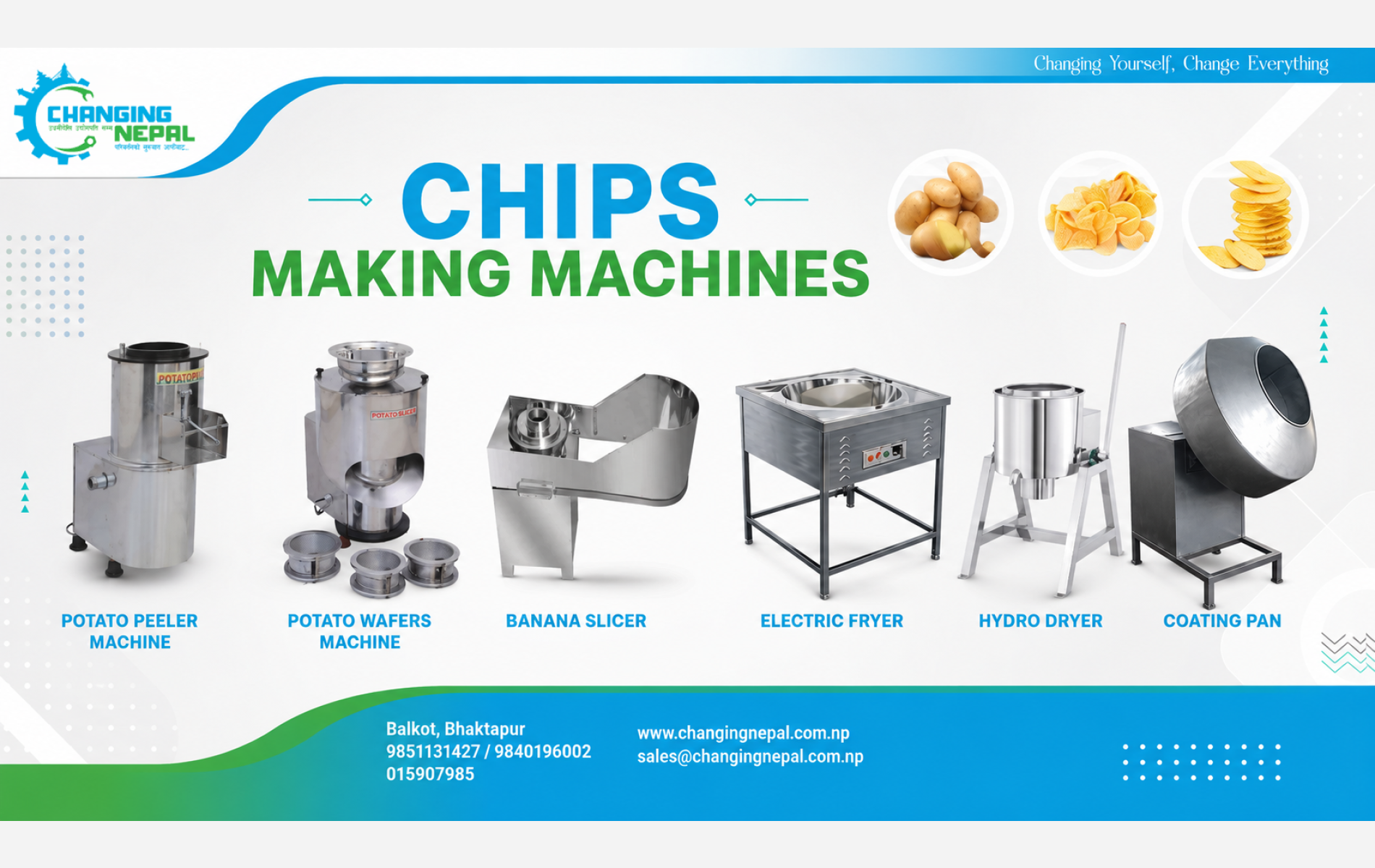 Chips Production in Nepal: Process, Machines Required and their Prices