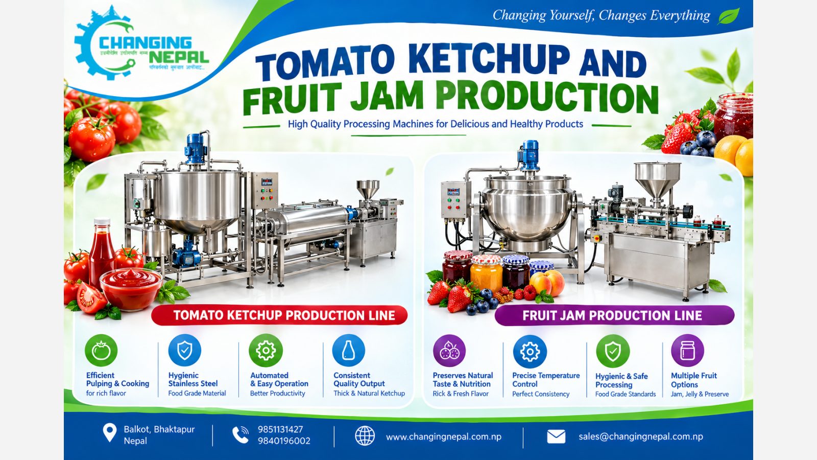 Tomato Ketchup and Fruit Jam Production: Process, Machines and Prices