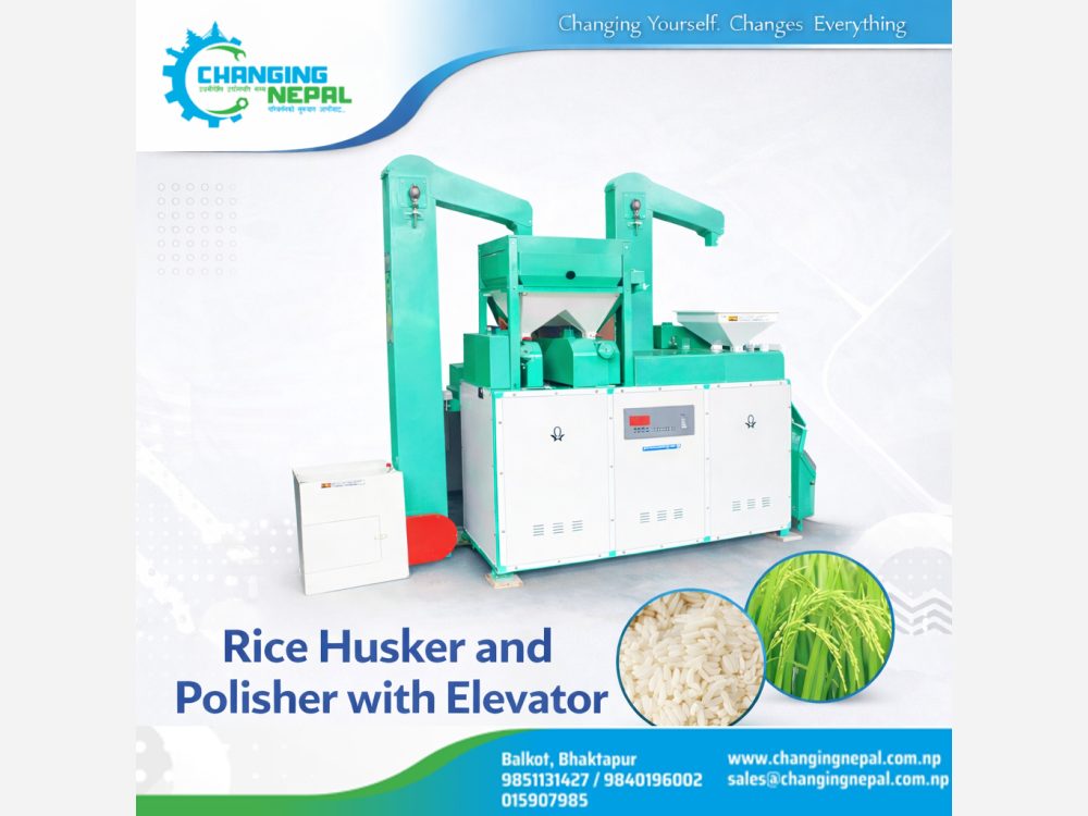 Rice Husker and Polisher with Elevator